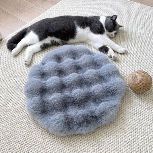 New round Cat Mat Non-Slip Bottom Insulation Feature Pet Cushion Pad Washable Pet Blanket