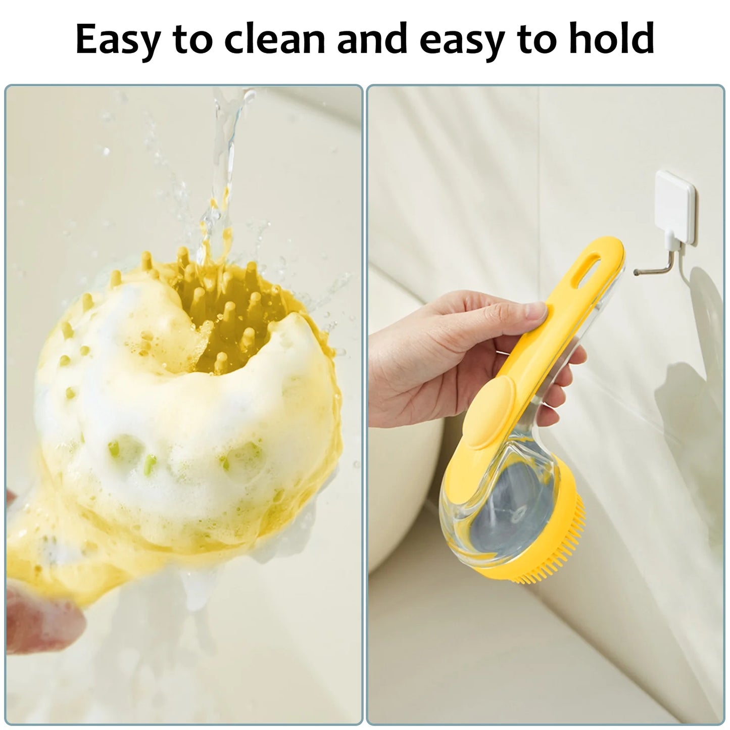 Pet Grooming Bath Massage Brush with Soap and Shampoo Dispenser Soft Silicone Bristle for Long Short Haired Dogs Cats Shower